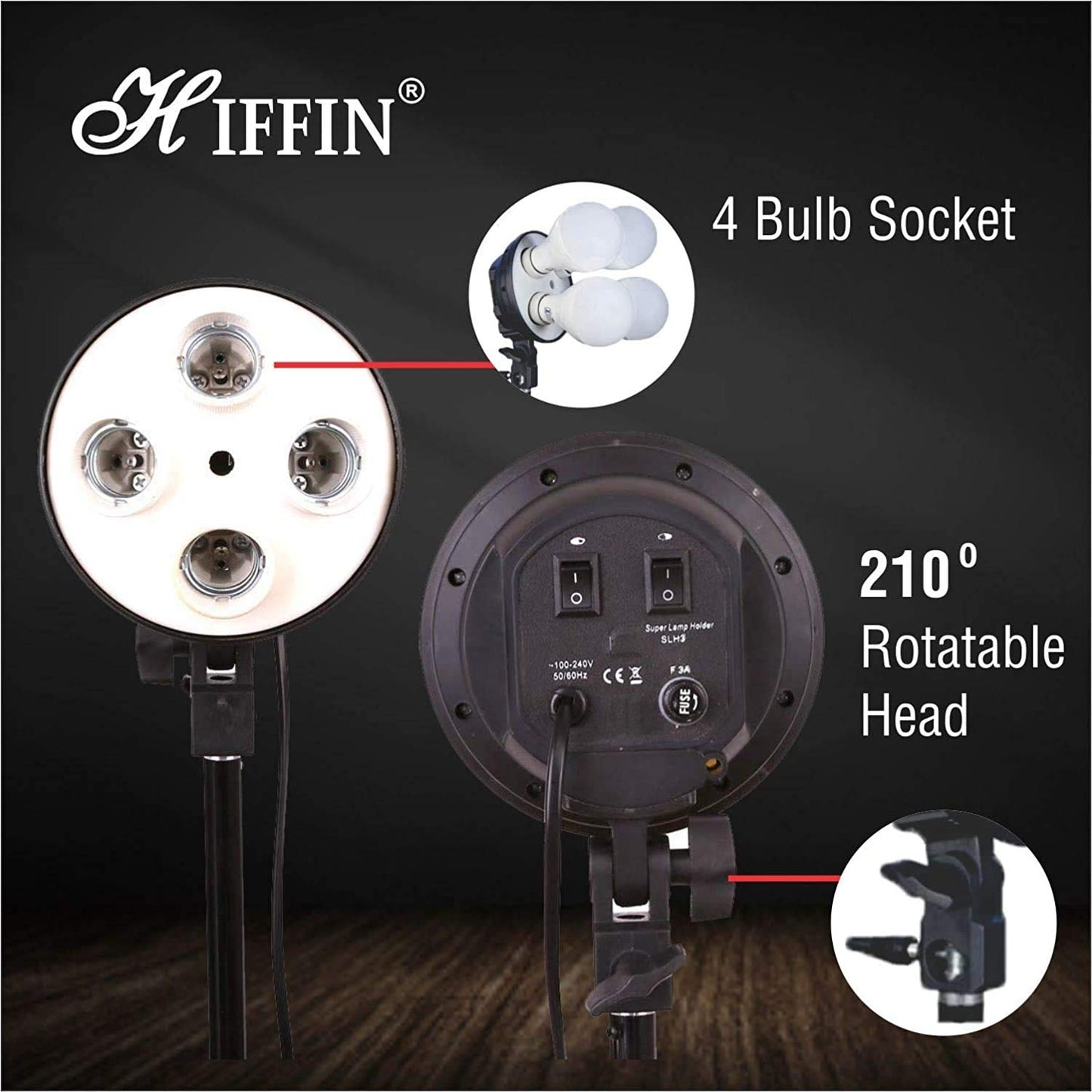 HIFFIN® PRO Quadlux Mark III Soft Led Still & Video Light Softbox 3 Point Lighting Kit with AC Power, YouTube Shooting, Videography, Portrait, Product Photography, Fluorescent Key,Fill,Rim Head Light