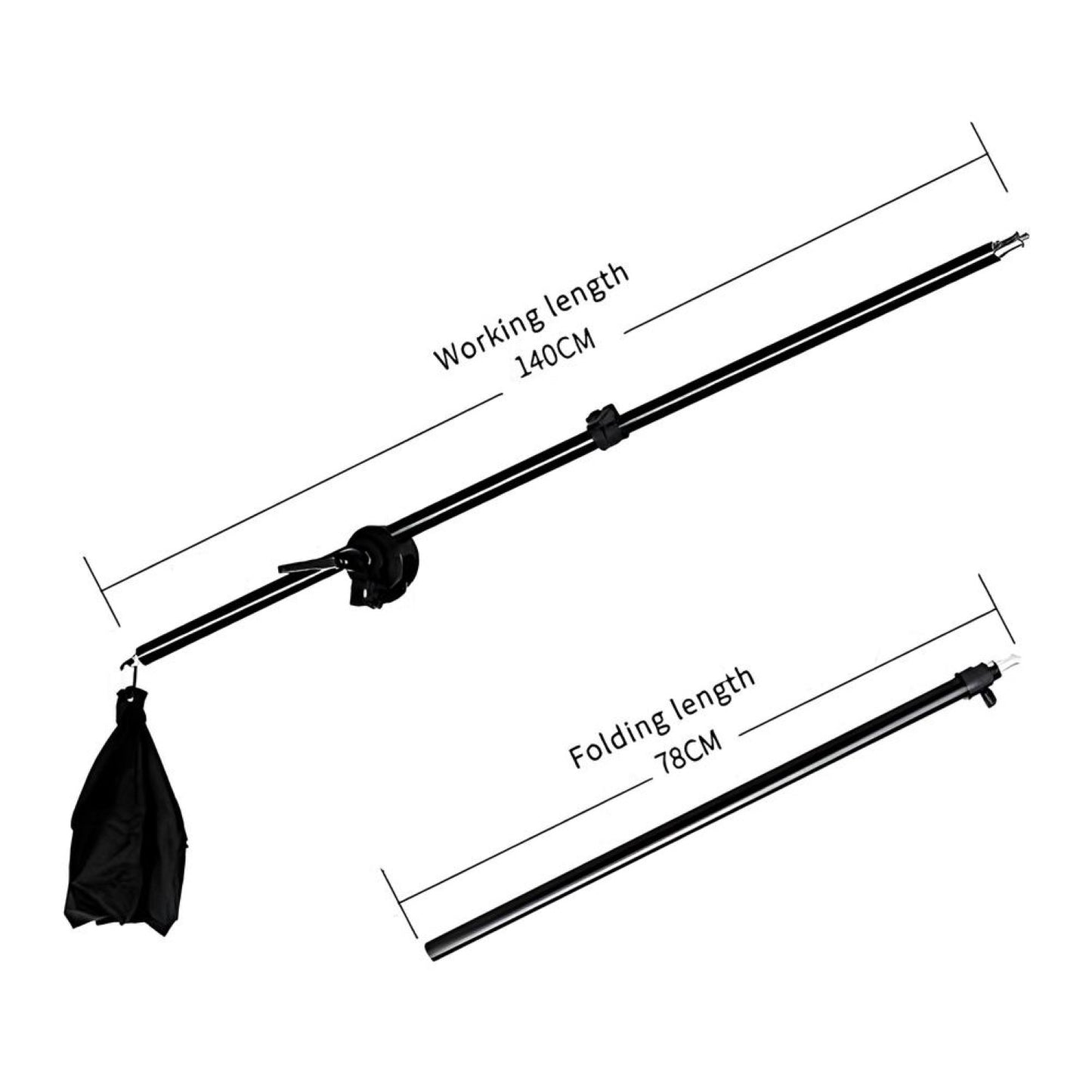 HIFFIN Photo Studio 9 FT Light Stand with 4.5 FT Boom Arm and Empty Sandbag for Supporting Softbox Lighting Photography Tripod with Carry Bag