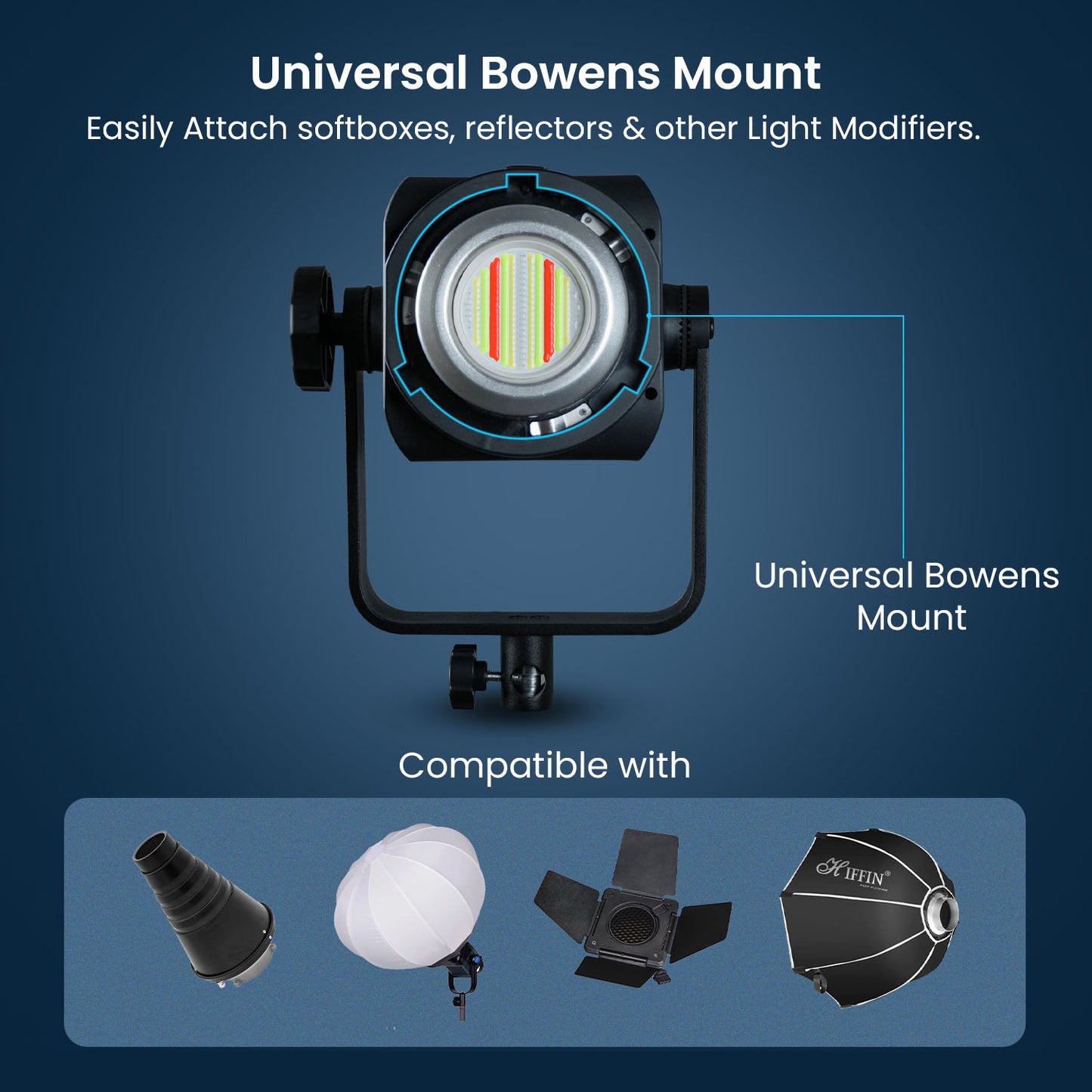 150 Watt RGB LED Video Light 2800K-6800K, 11 FX Modes, 9800Lm Brightness, Remote Control, 220V Power Supply