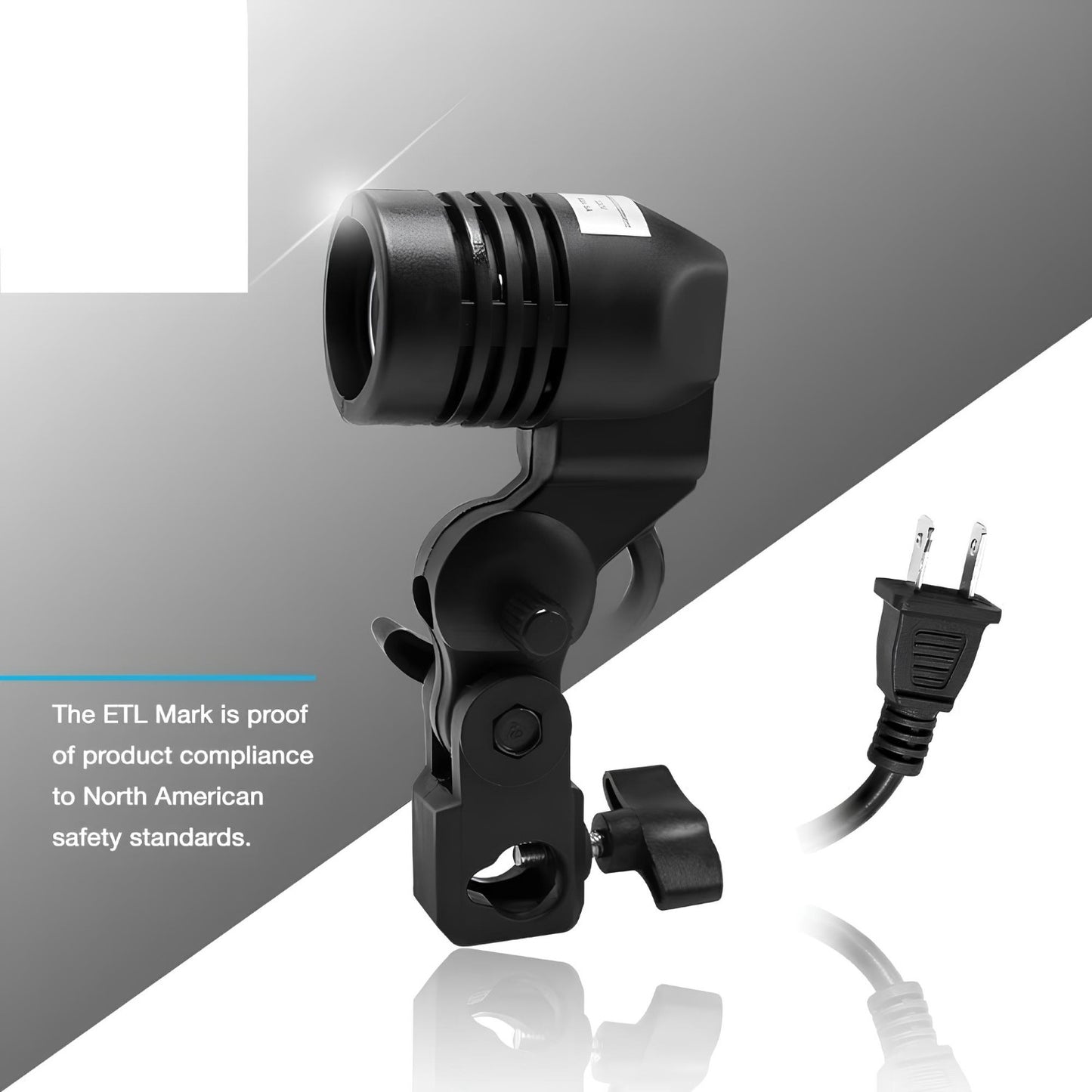 HIFFIN E27 Single Blub Holder Set of 2 Pcs Photography Photo Light Lamp Bulb Bracket Studio