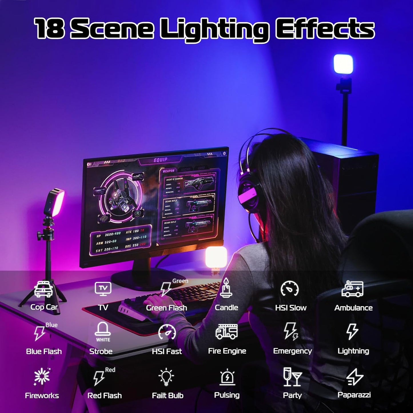 Ulanzi U60 (Black) RGB Video Light, 360° Color, CRI≥95, 2500-9000K, 2500mAh