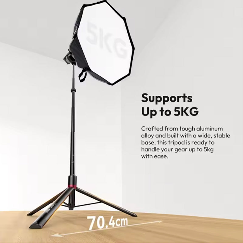 Ulanzi AT-05 Light Stand 78.7", 5kg Load, 6-Level Aluminum Tripod