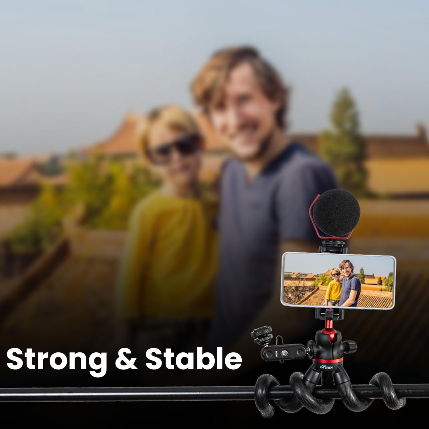 HTR-11 Mini Flexible Tripod with Phone Holder, Cold Shoe & 1/4 Screw