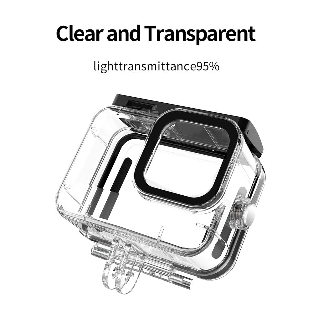 HIFFIN® Waterproof Housing Case for GoPro Hero 9 Black(2020), 196FT/60M Waterproof Case Diving Protective Housing Shell for GoPro Action Camera