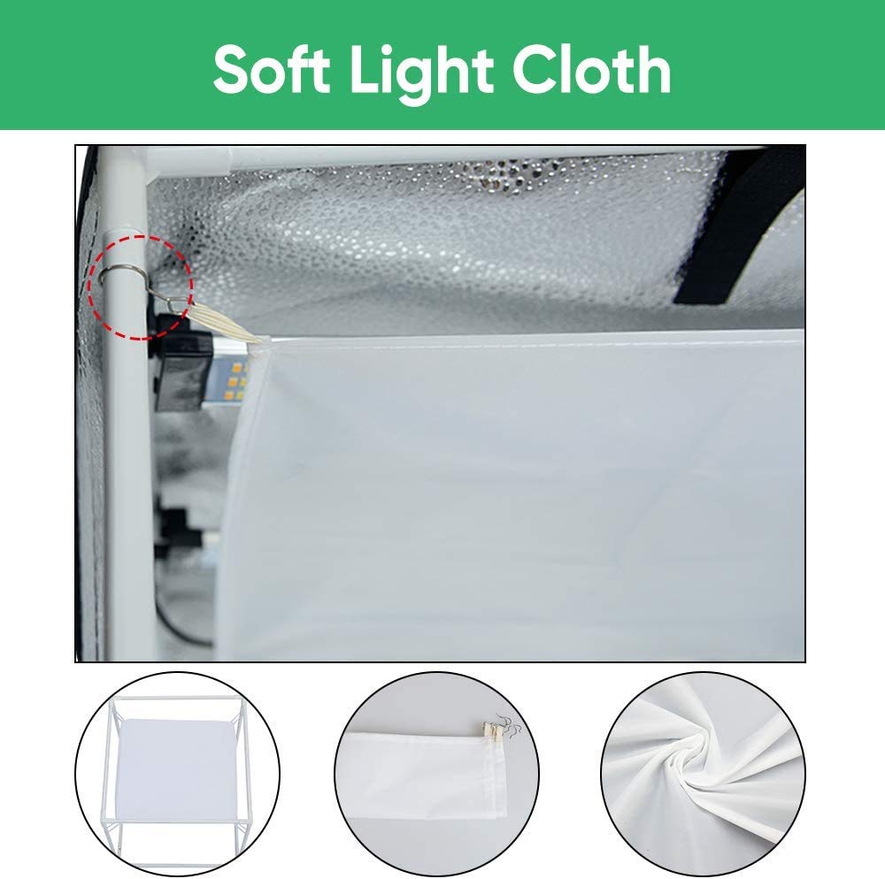 HIFFIN® 32"/80CM Photo Studio Light Box Shooting Tent, Adjustable 126 LED Panel Light Bulbs with Table Top Softbox Cube, 3 Colors Backdrops(Black...