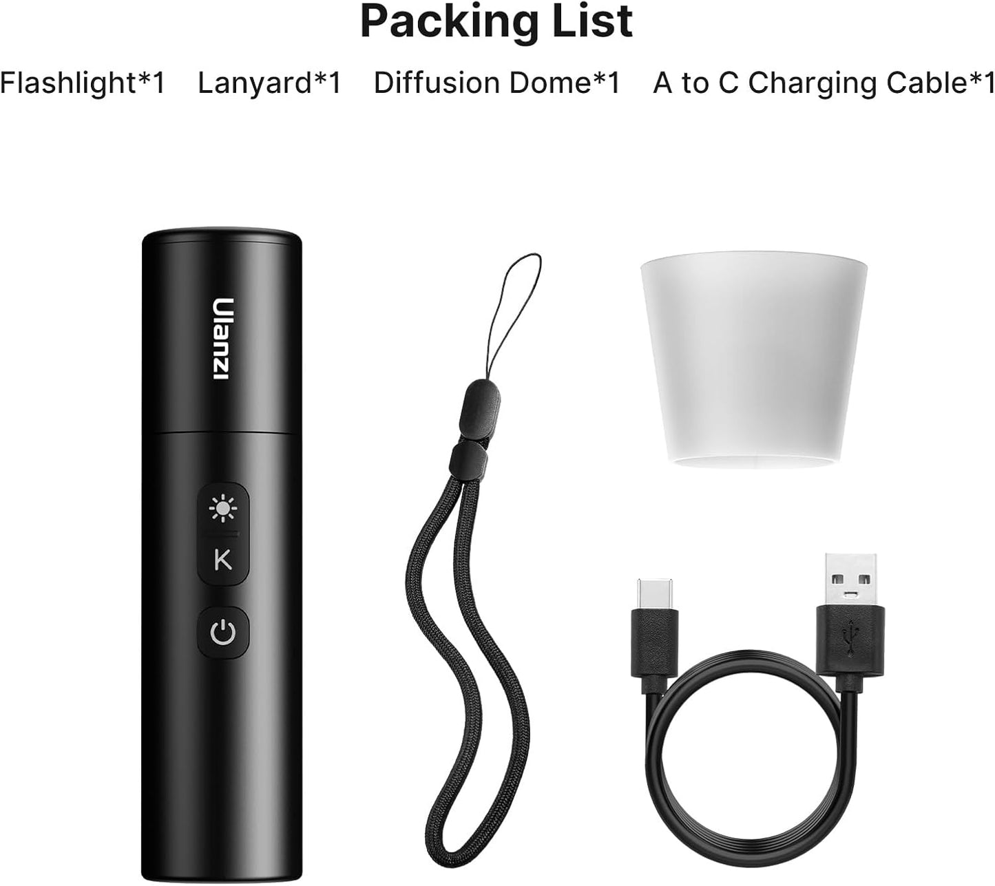 Ulanzi LM07 LED Flashlight 2000K-8000K, Bi-color, 2000mAh, Zoomable