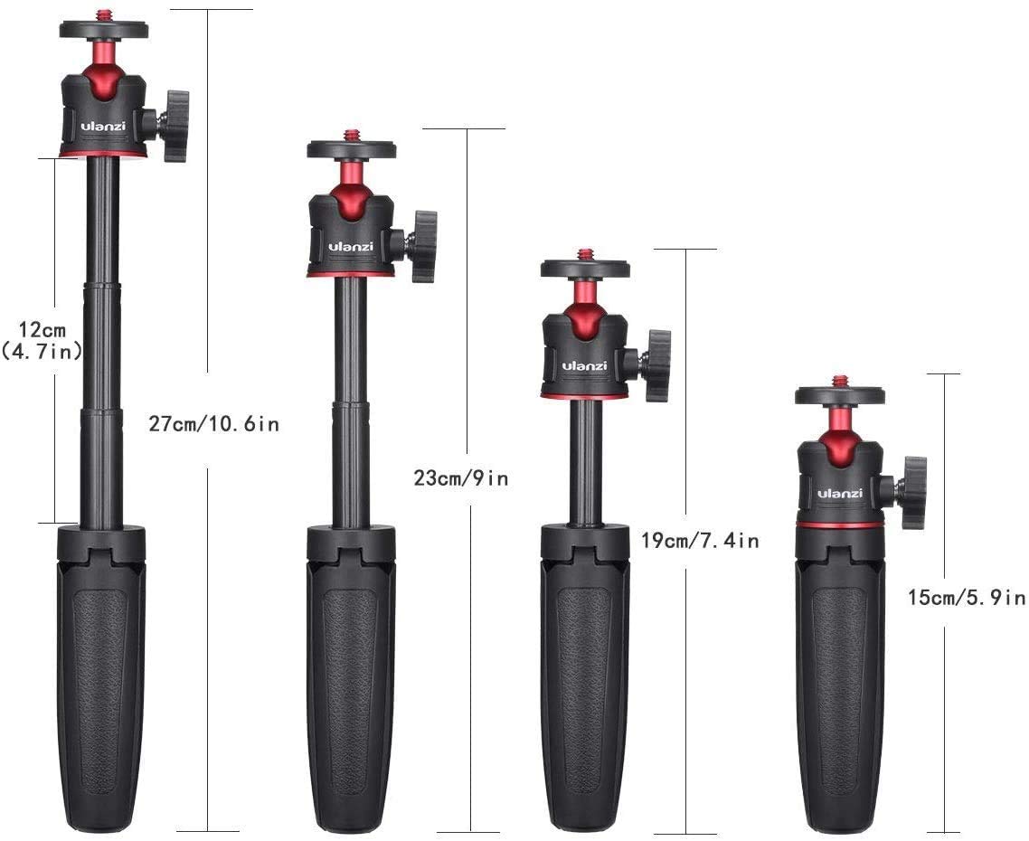 ULANZI MT-08 Mini Smartphone Selfie Stick Tripod for iPhone, Camera Extendable Handle Grip Vlog Pole for Sony
