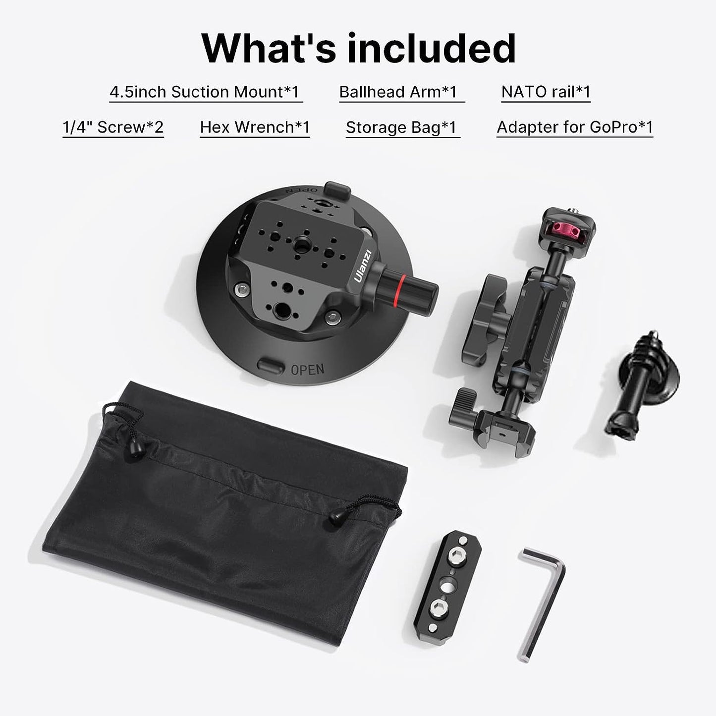 Ulanzi SC-02 Strong Suction Cup Mount Magic Arm for DSLR/GoPro Video Shooting