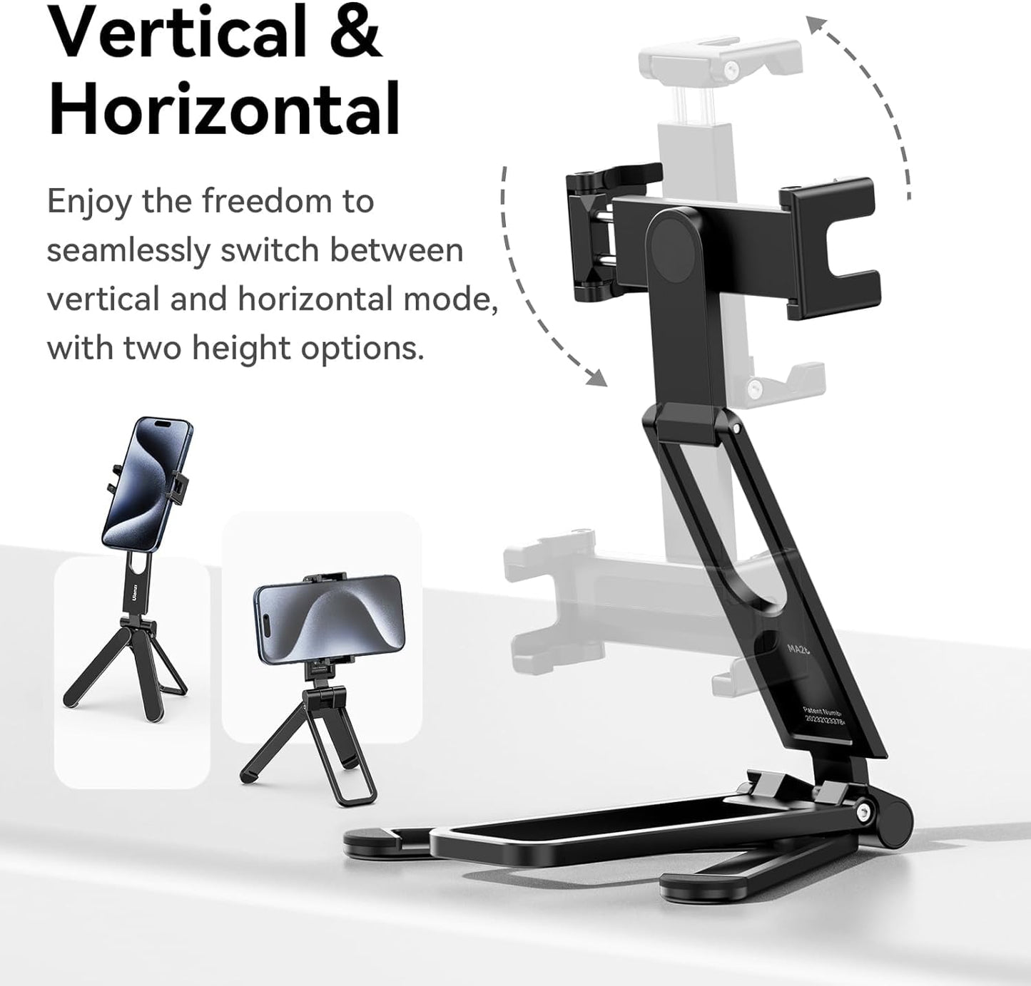 ULANZI MA26 Phone Tripod – Foldable, 2 Cold Shoe, Compact, Lightweight