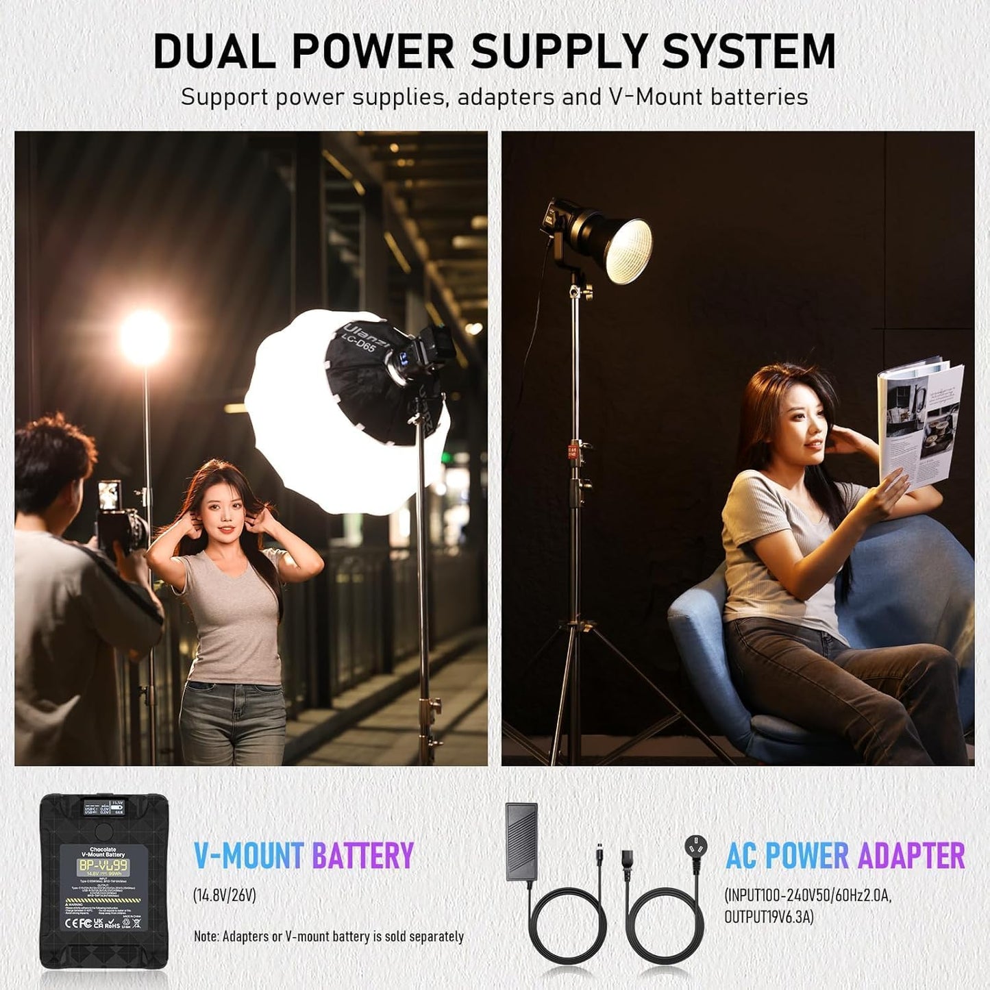 Ulanzi 120W V-Mount Bi-Color 2700K-6500K COB LED Light w/ App Control