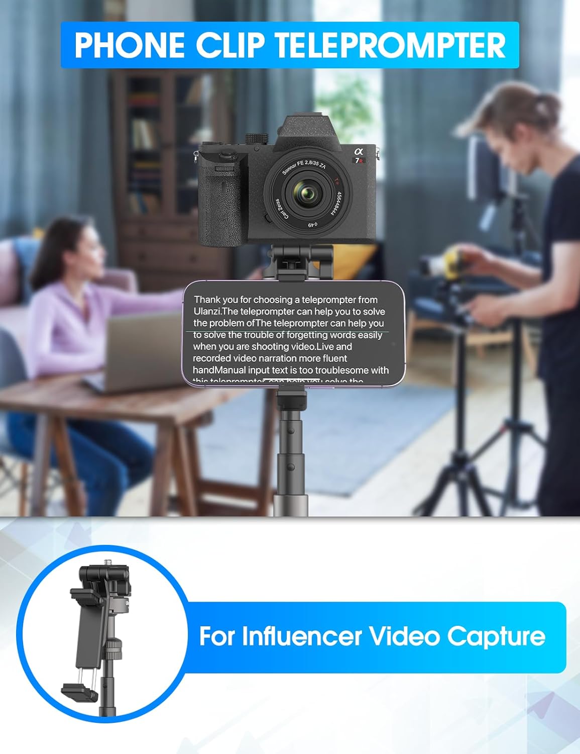 ULANZI MT-63 57" Foldable Tripod, 2-in-1 Clip, 5KG Load, Ball Head