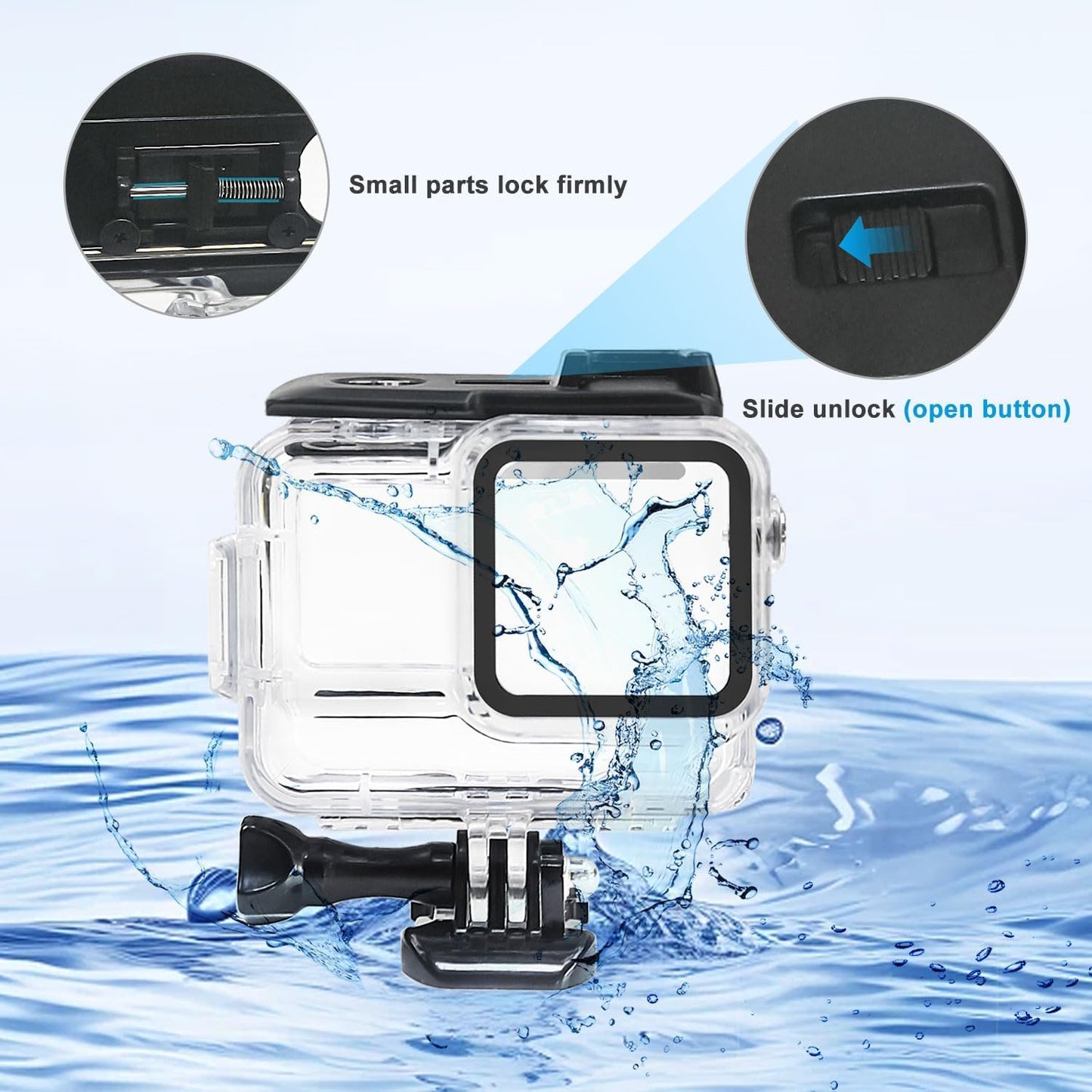 HIFFIN 60M(197ft) Waterproof Housing Case Compatible with Insta360 Ace Pro, Accessories for Insta 360 Ace Pro Waterproof Case, Protective Underwater Dive Housing Shell with Bracket Accessories