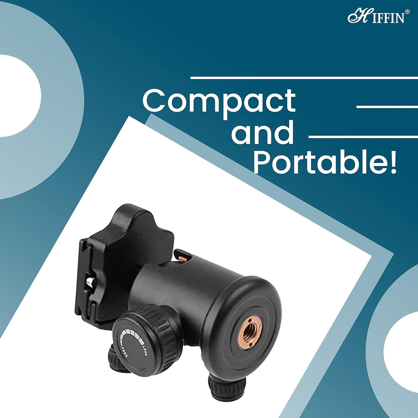 HIFFIN®Professional Metal 360 Degree Rotating Panoramic Ball Head with 1/4 inch Quick Release Plate and Bubble Level,up to 17.6pounds/8kilograms,for Tripod,Monopod,Slider,DSLR Camera,Camcorder