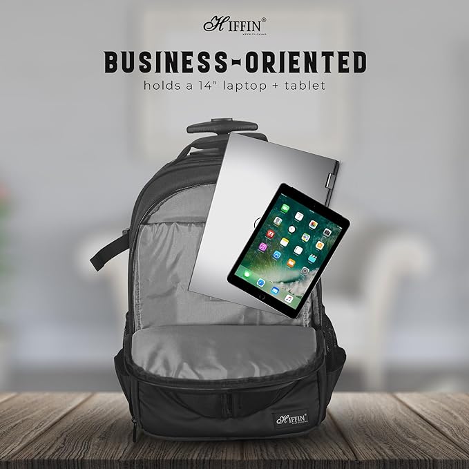 Hiffin 2-in-1 Convertible Backpack Rolling Case for Cameras and Gear with Great Capacity, User-Friendly Design, and Durable Waterproof Construction - Travel in Style and Convenience!