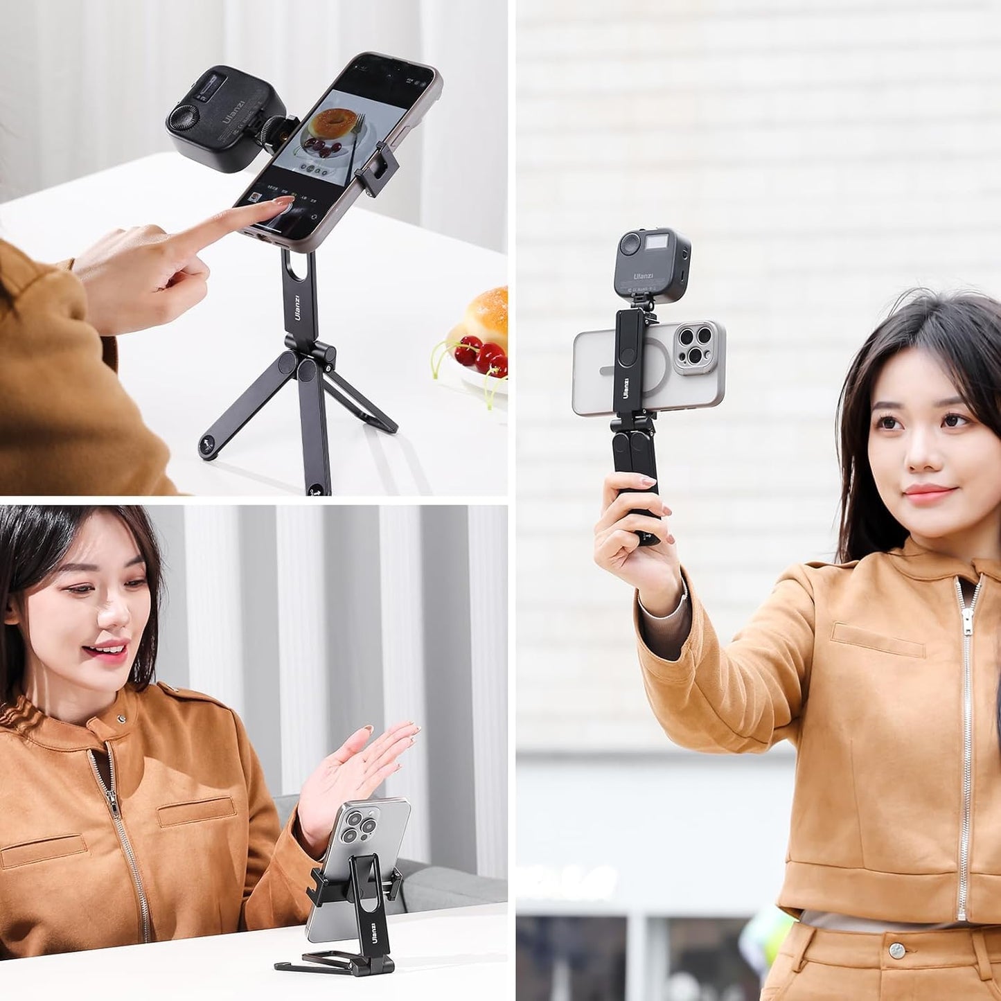 ULANZI MA26 Phone Tripod – Foldable, 2 Cold Shoe, Compact, Lightweight