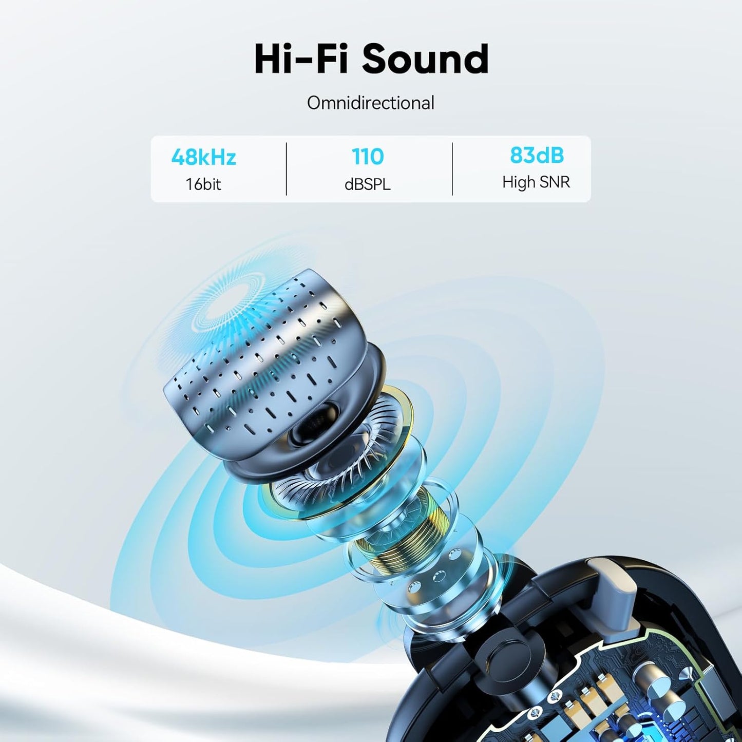 ULANZI A30 Mini Magnetic Wireless Lavalier Mic, 164ft, 20H, DSLR/PC