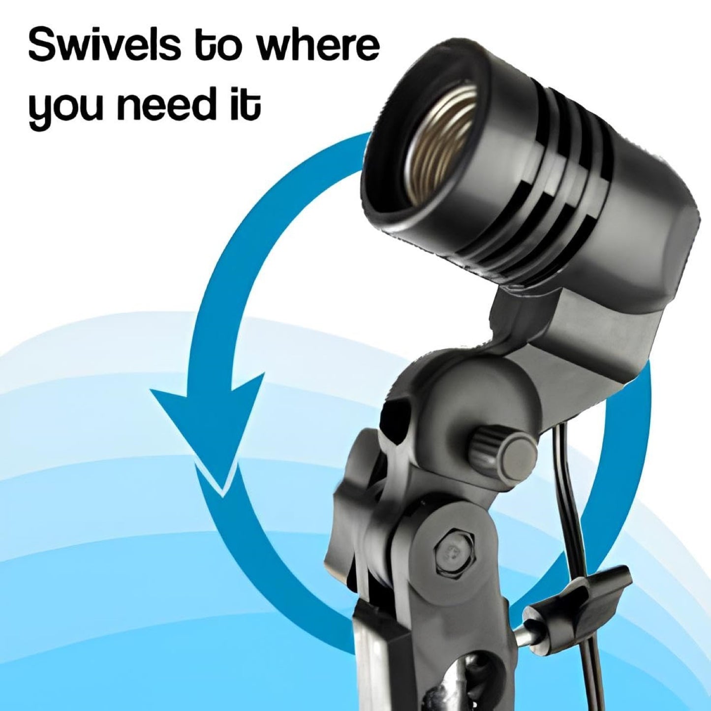 HIFFIN E27 Single Blub Holder Set of 2 Pcs Photography Photo Light Lamp Bulb Bracket Studio