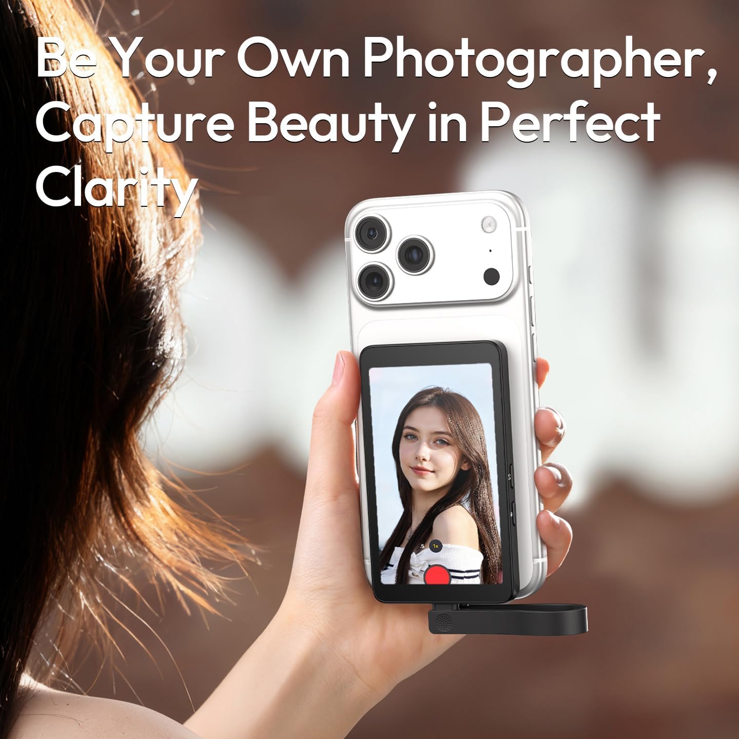 ULANZI VM1 MagSafe Selfie Monitor 4K60fps Preview, 3.97″ HD, Plug&Play Live/Rear