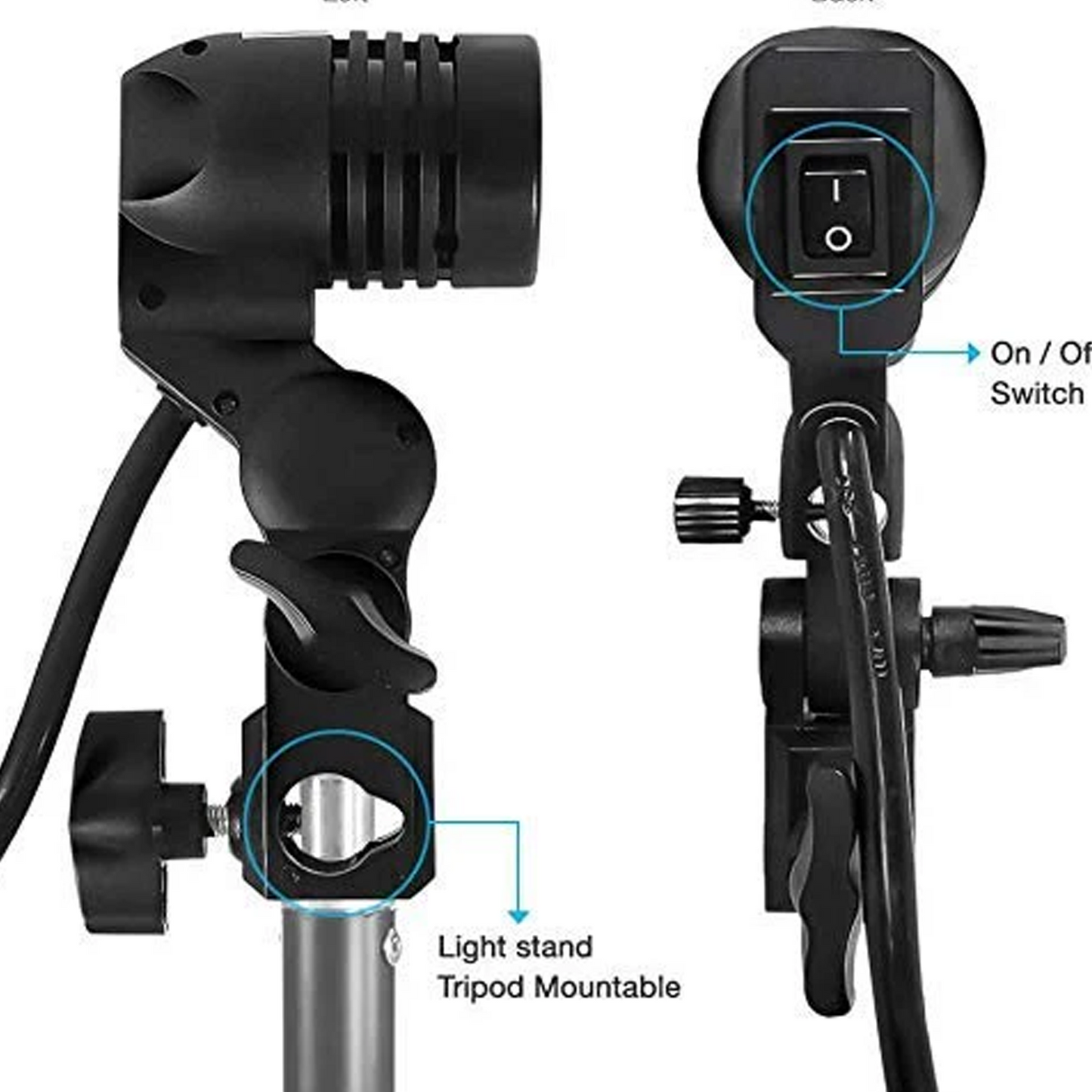 HIFFIN® Imported Photography Photo Light Lamp Bulb Single Holder E27 Socket Bracket Studio EU Plug