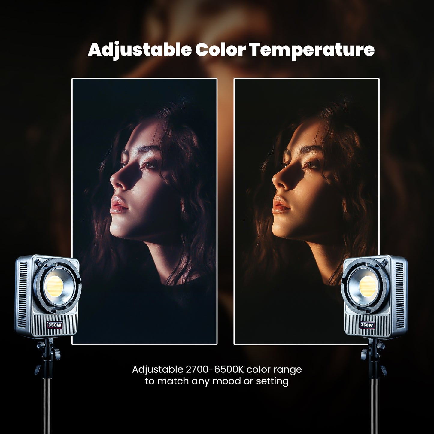 HF-350PRO Wonder Series 350W Bi-Color Light | 25,800lm | CRI 95+ | CCT 2700K-6500K | Bowens Mount | App Control