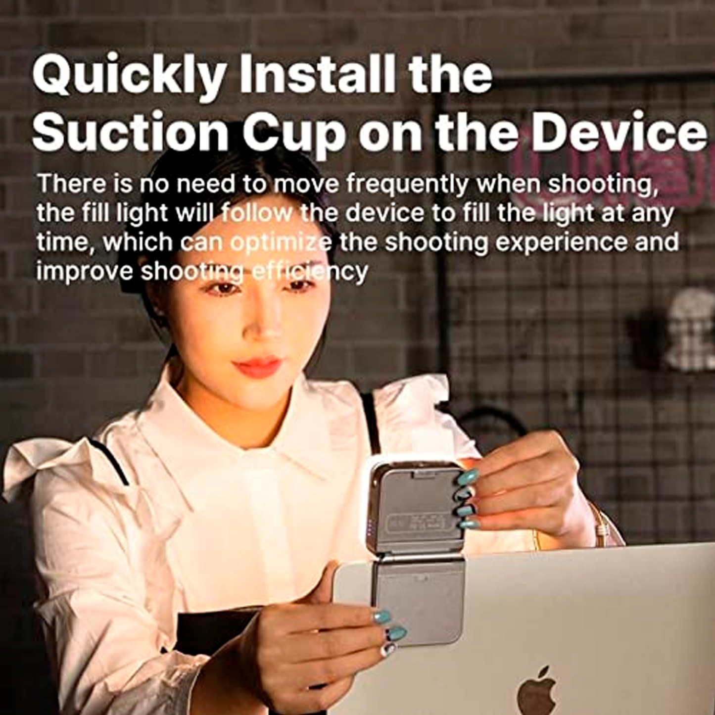 ULANZI CL15 2000mAh Mini Cube LED Suction Light Vlog Photography Fill Lighting Lamp for Video Conference/Live Streaming Broadcast/Zoom Meeting/Laptop Computer