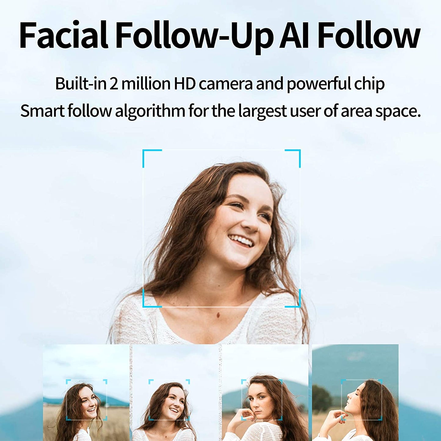 TELESIN 360 Rotation Fast Face & Object Tracking Cameraman Robot Mount Holder for Phone and Camera Video Vlog Live Streaming Meeting