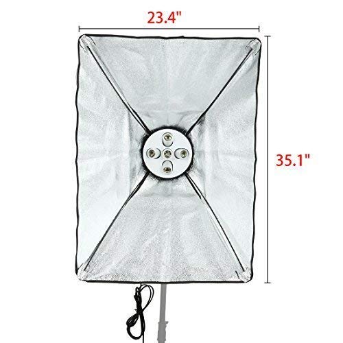 HIFFIN® Set Photography Equipment Kit 50cmx70cm Softbox with 5 in 1 E27 Photo Studio Bulb Holder Base Socket Lamp Bulb Holder Adapter for Photo Video...