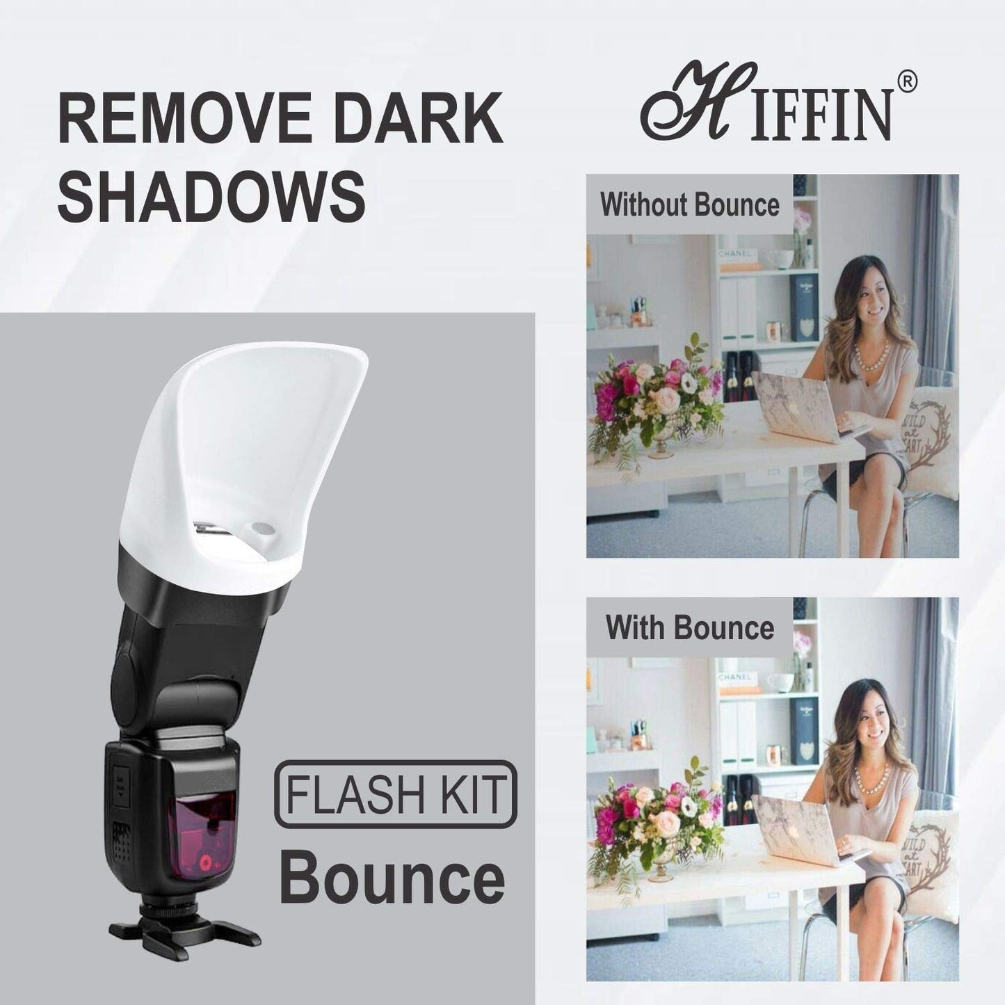 HIFFIN Professional Flash Accessories Kit Universally Compatible | New Labeled Flash Diffuser | Bounce | Grid | Gel | Grip & Sphere (Professional Flash Kit)