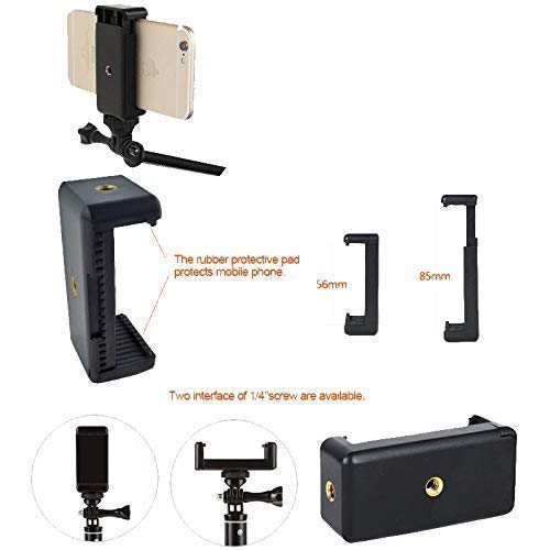 HIFFIN® 2 Pcs Combo A E P Universal Mobile Clip New and Small Size Camera and Selfie Stick Holder New Tripod Attachment (Black)