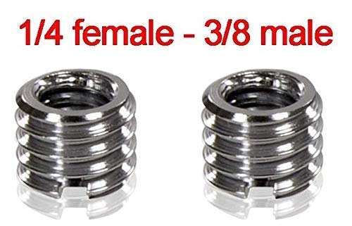HIFFIN® Metal 1/4" to 3/8" Tripod Convert Screw Adapter 3/8" to 1/4" Reducer Bushing Convert Screw Adapter for Tripod Monopod Ballhead Stand and Video Light DSLR SLR (Pack of 3)