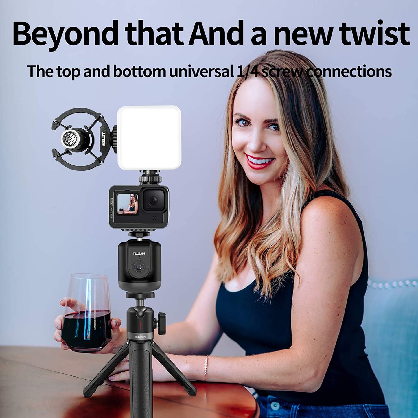 TELESIN 360 Rotation Fast Face & Object Tracking Cameraman Robot Mount Holder for Phone and Camera Video Vlog Live Streaming Meeting