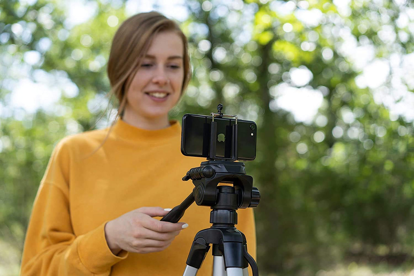 HIFFIN® 2 Pcs Combo A E P Universal Mobile and Small Size Camera and Selfie Stick Holder Tripod Attachment (Black)