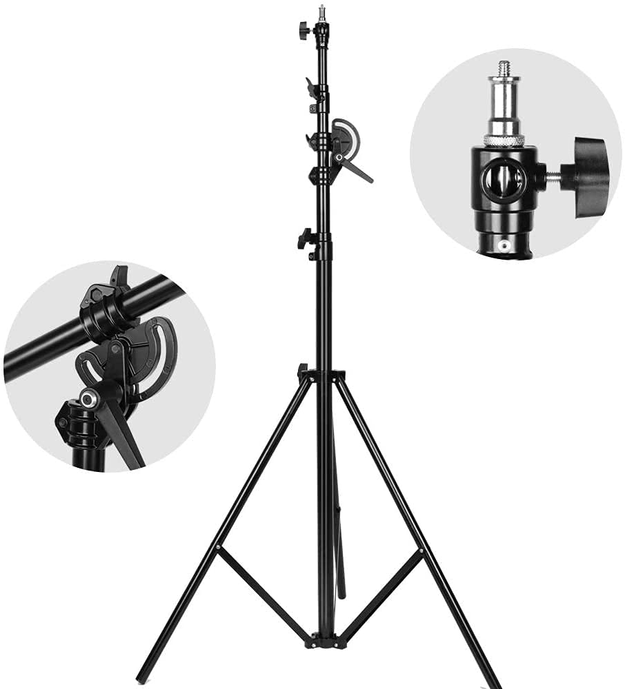 HIFFIN® Maximizer Pro 10ft Two Way Adjustable Photo Studio Light Stand with 6.2ft/190cm Boom Arm and Sandbag, Aluminum Alloy Rotable Tripod for Studio Outdoor Photography Portrait Video