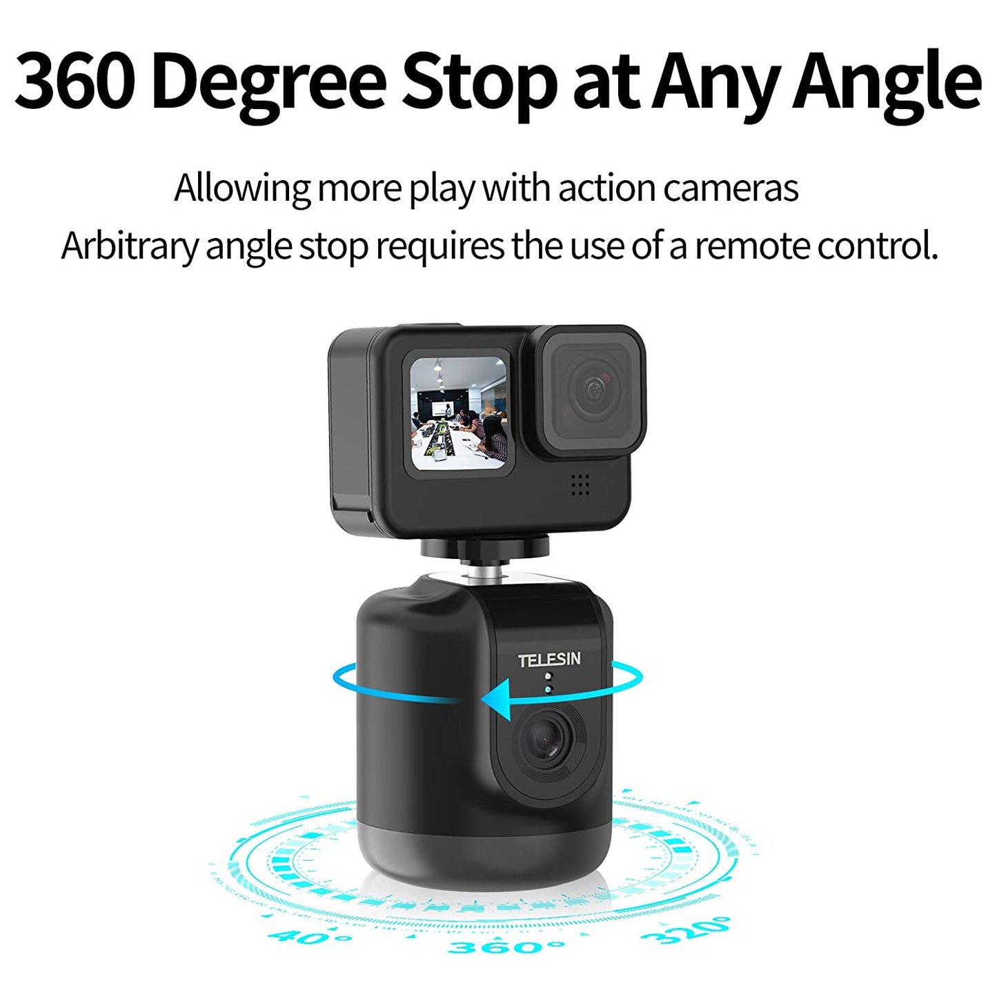 TELESIN 360 Rotation Fast Face & Object Tracking Cameraman Robot Mount Holder for Phone and Camera Video Vlog Live Streaming Meeting