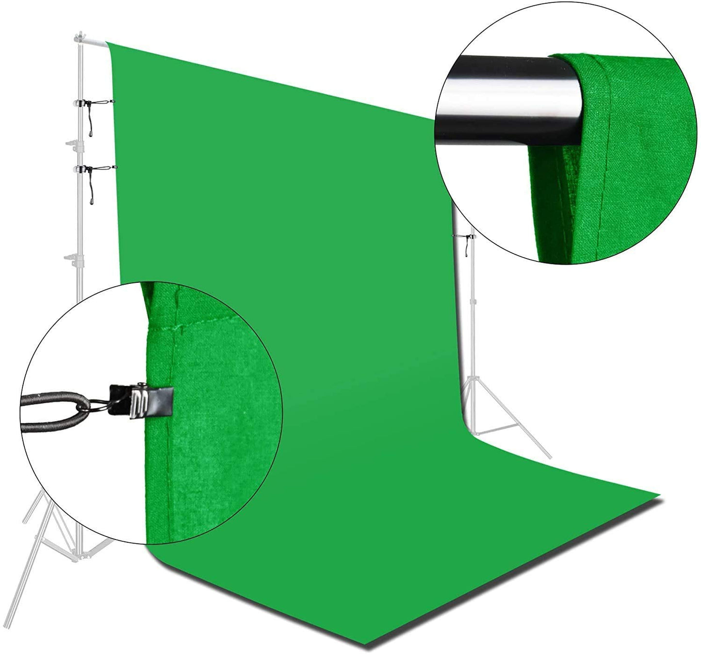 Hiffin Green Backdrop Background 203.2MM X 304.8MM (8x12 Ft) for Studio - Camera Accessory Set of 3