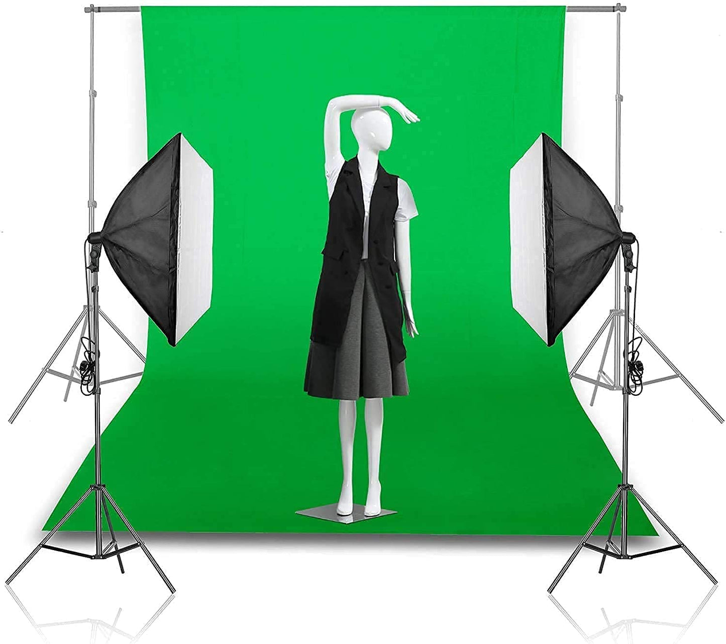 HIFFIN Green Backdrop Background 152.4 MMX228.6MM (6x9 Ft) for Studio - Camera Accessory Green Background
