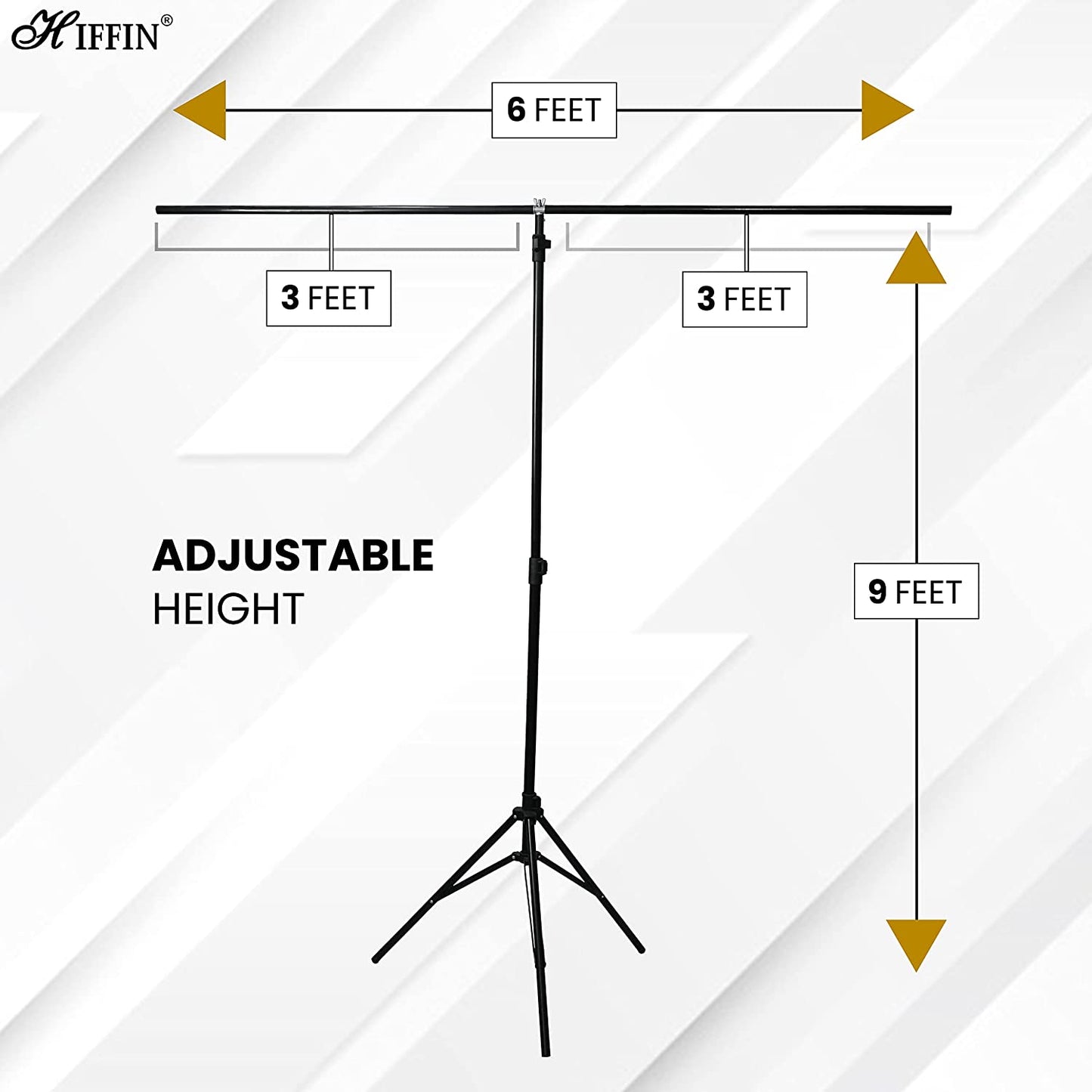 HIFFIN® Black|Green Screen Backdrop 6x10 ft with Stand -6x9FT Photography Backdrop with 1PC 6.5FT T-Shape Backdrop Stands, 4PCs Spring Clamps, 1PCs Carry Bag