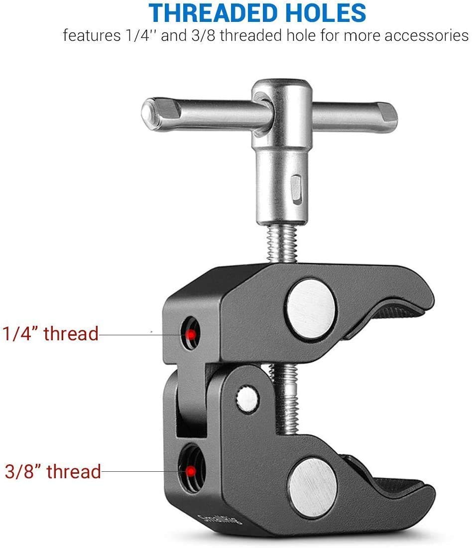 HIFFIN Super Clamp(2 Pack) Magic Arm Clamp for Ronin, Camera Monitor, LED Light