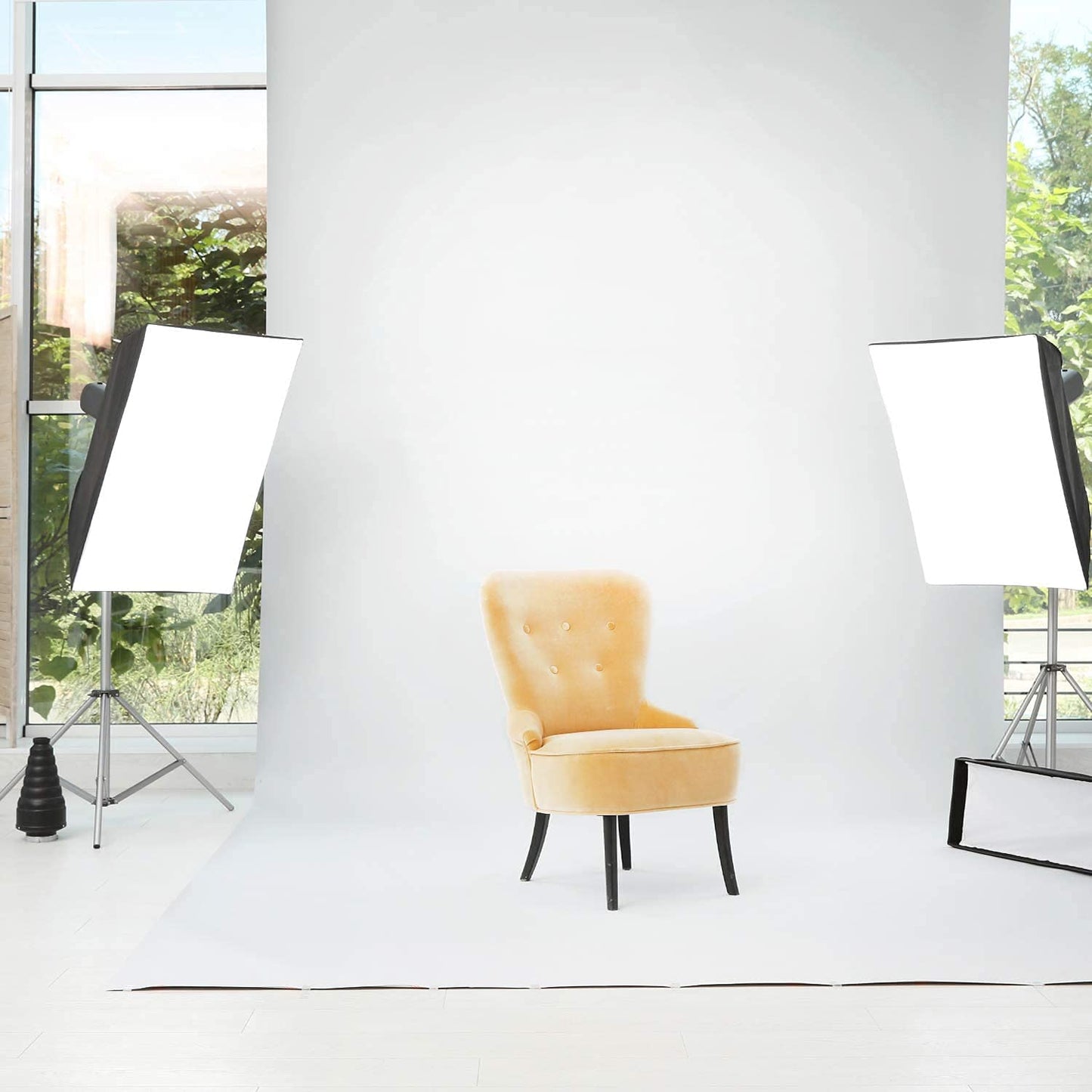 HIFFIN® PRO 8 ft. X 12 ft. Long Life Time Reusable White Screen Chromakey Photo Video Photography Studio Fabric Backdrop, Background, Pure White Muslin, Photography Studio