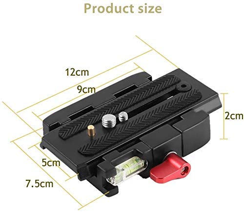 HIFFIN® Universal Quick Release Camera Adapter Mount System with Slide Plate with 1/4" and 3/8" Screws for Benro, Manfrotto & Other Professional Tripods (Quick Release Plate)