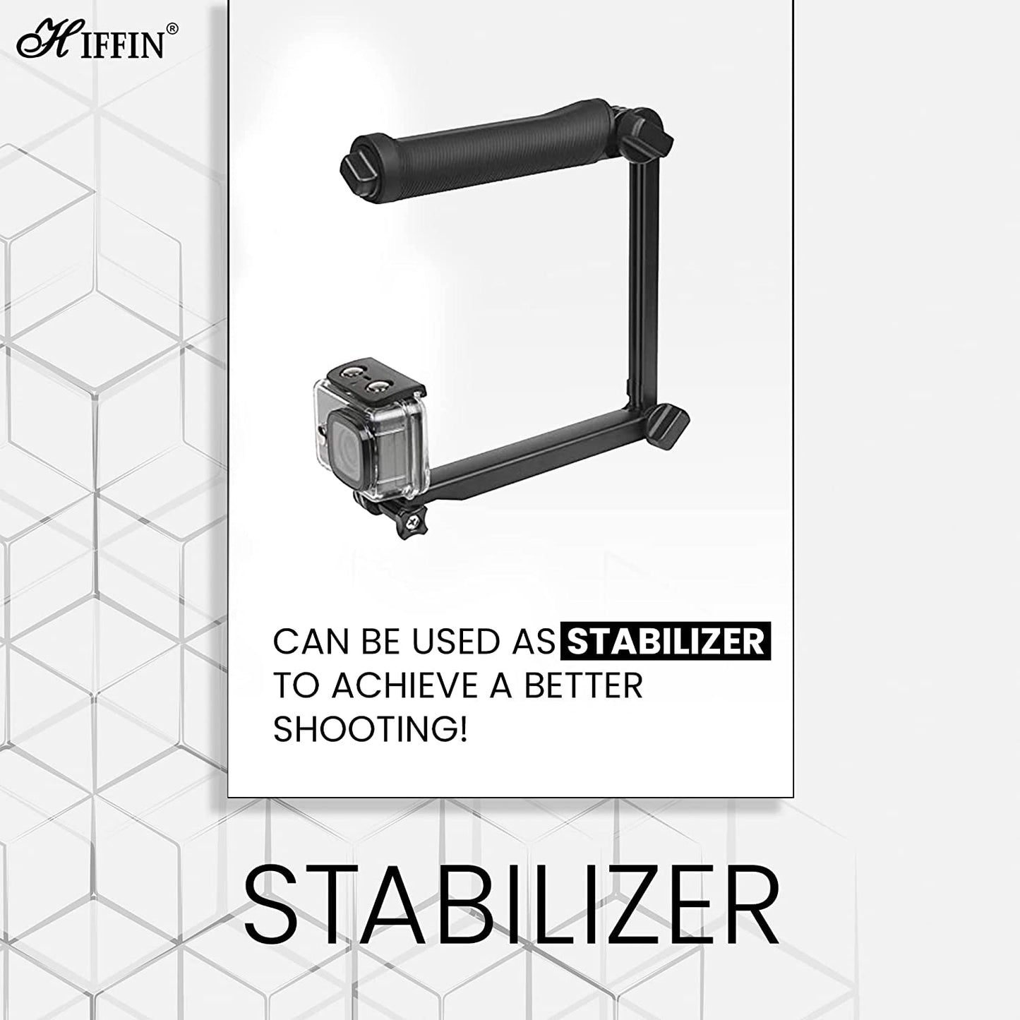 HIFFIN® 3-Way Monopod Grip Arm Tripod Foldable Selfie Stick, Stabilizer Mount Holder for GoPro Hero 9/8/7/6/5, SJCAM SJ6, SJ7, SJ5000,