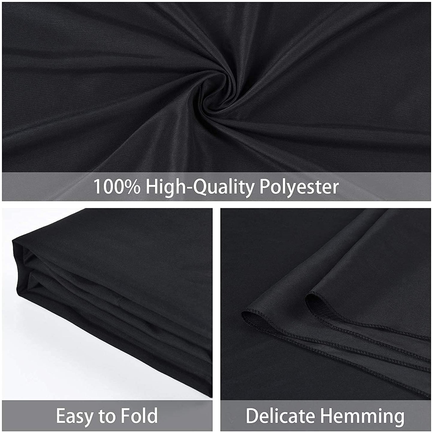 HIFFIN® PRO 8 ft. X 12 ft. Long Life Time Reusable Black Screen Chromakey Photo Video Photography Studio Fabric Backdrop, Background, Pure Black Muslin, Photography Studio