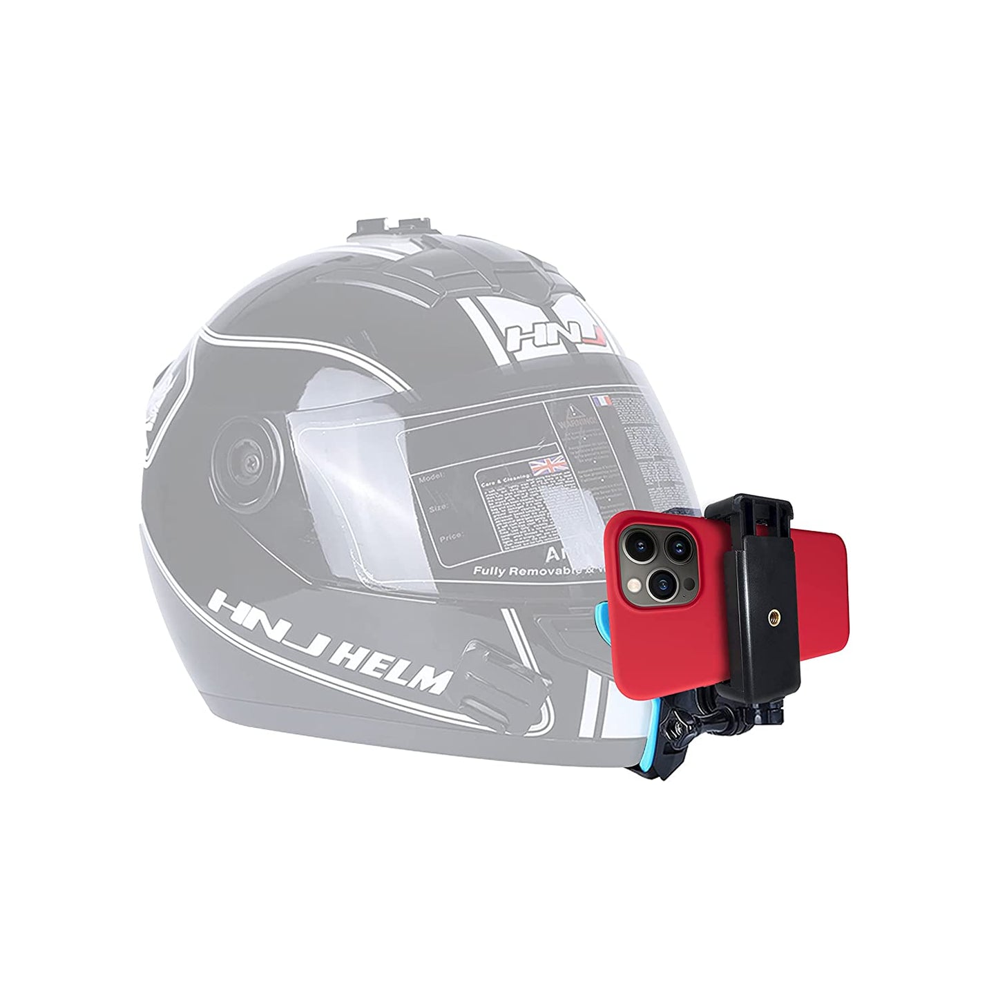 HIFFIN Helmet Chin Strap Mount with Mobile Clip & Screw Compatible with All Smart Phones Go pro & Action Cameras