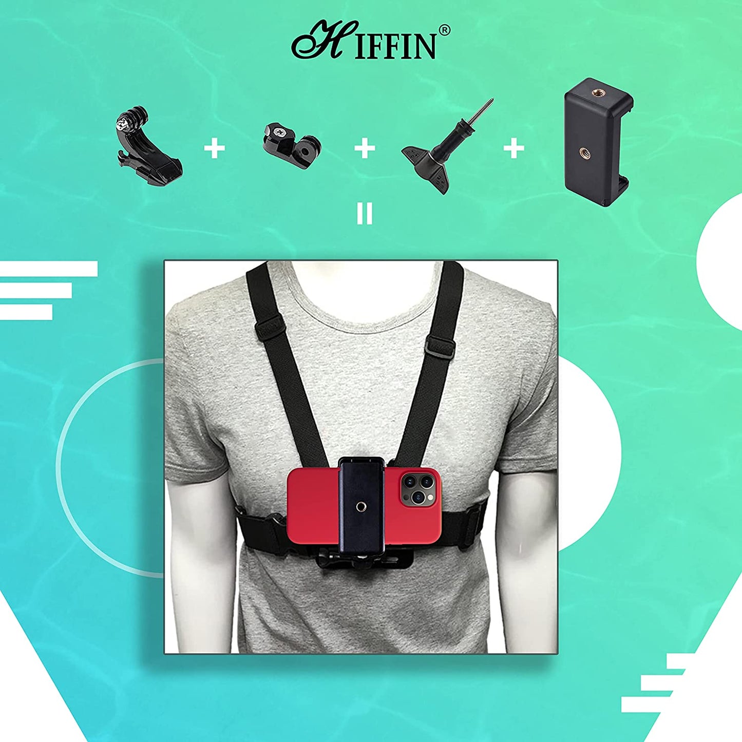 HIFFIN J Mount & A E P Universal Mobile Clip New & Go Pro Screw and Small Size Camera and Selfie Stick Holder New Tripod Attachment (Black)