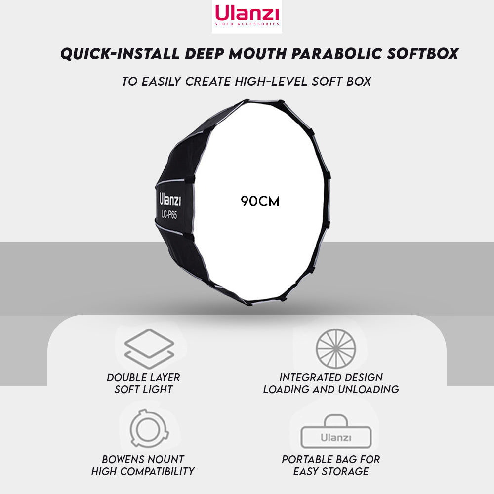 Ulanzi LC-P65 Quick Release Octagonal Softbox With Grid