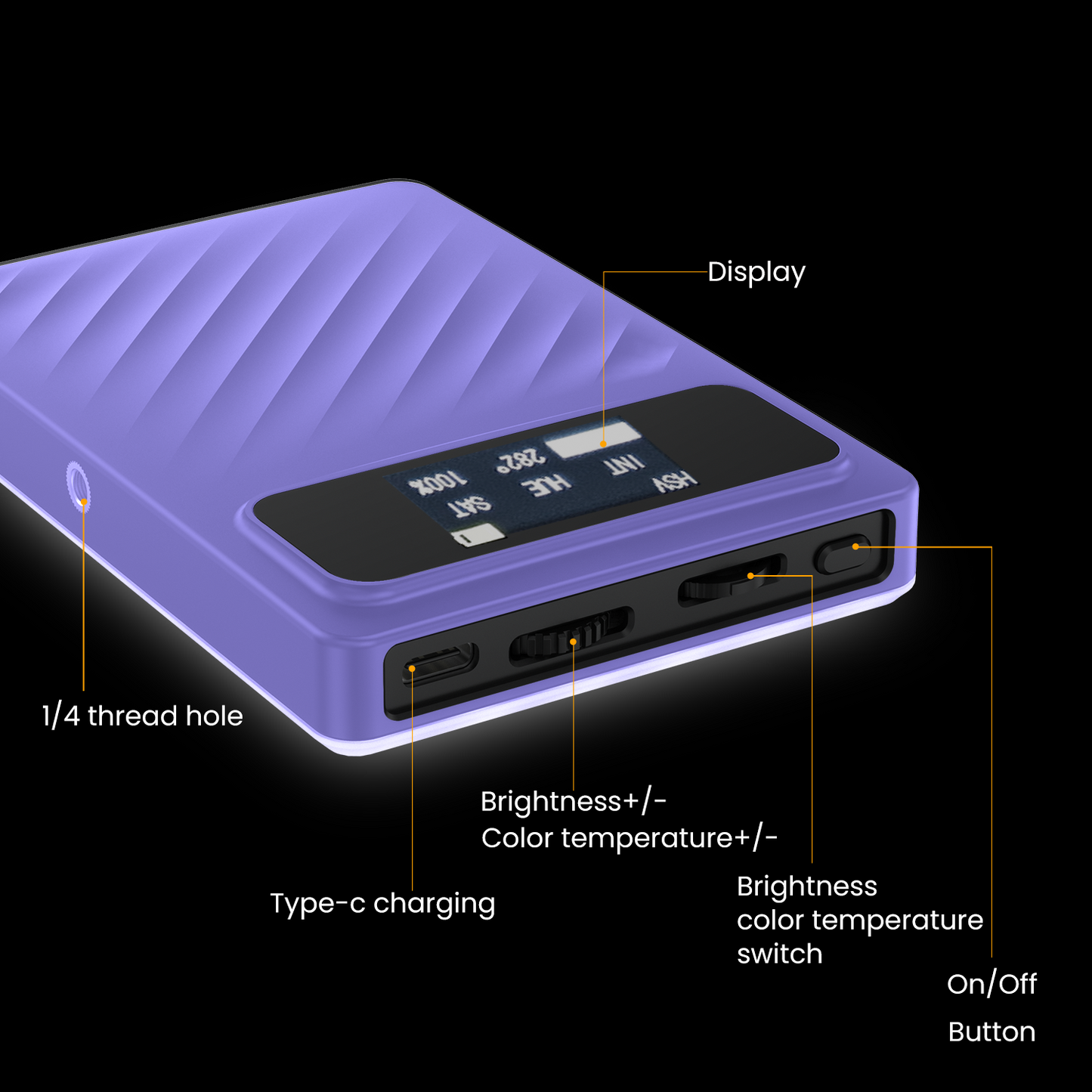 RGB Selfie Light, Clip, 24 Modes, CRI 95+, 3000mAh Battery