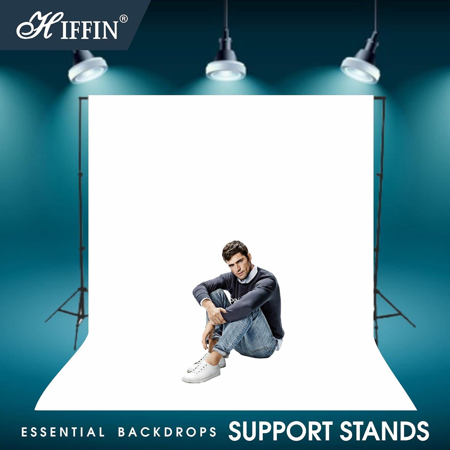 HIFFIN 9x9ft Studio Background Support Kit with Carry Bag