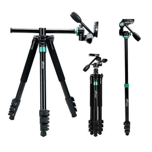 HF-999 Professional Portable Tripod Monopod with 3 Way Pan Head