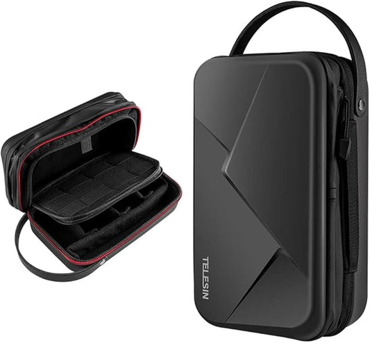 TELESIN Large Carrying Case for GoPro, DJI Osmo, Insta360, Hard Protective Travel Bag
