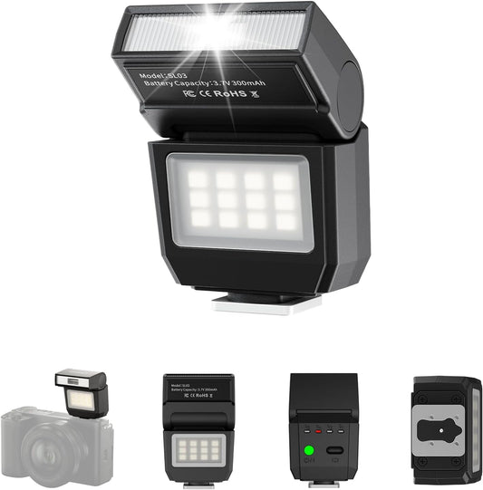 ULANZI SL03 Mini Camera Flash GN8 6500K 90° Light Compatible Sony Canon Nikon Fuji